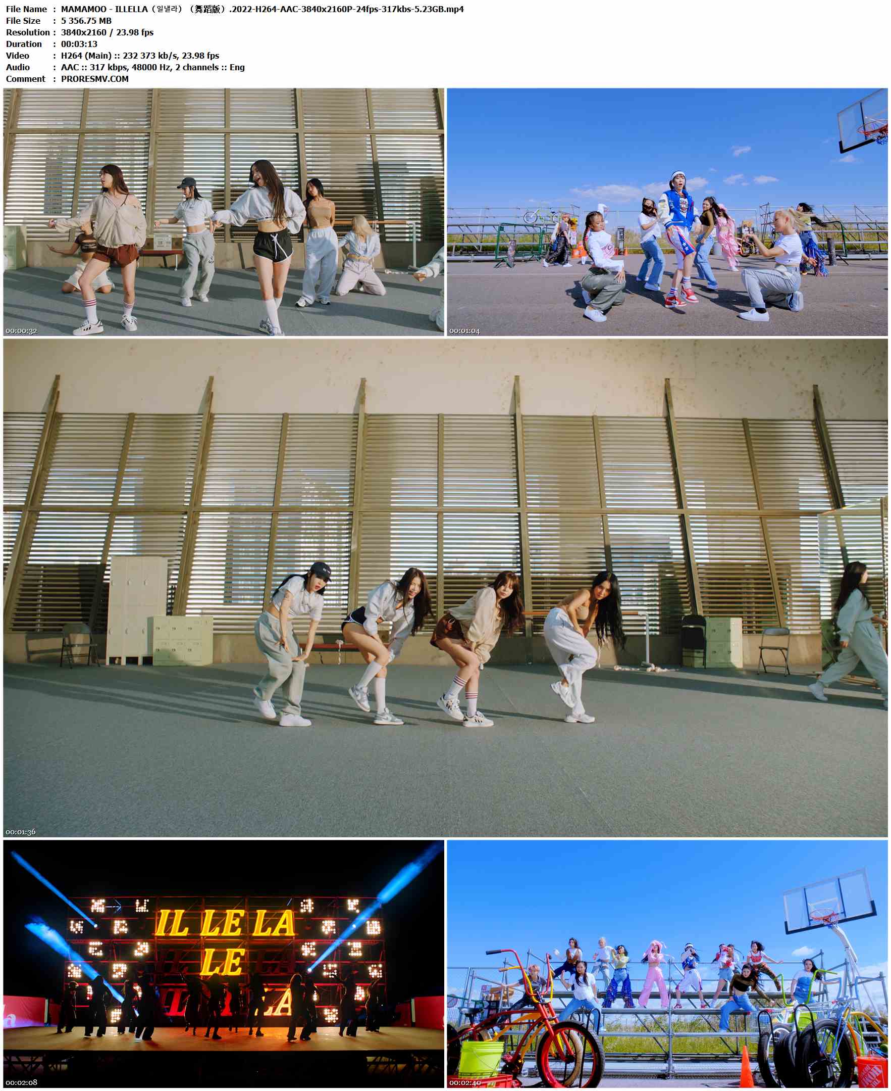 MAMAMOO - ILLELLA（일낼라）（舞蹈版）.2022-H264-AAC-3840x2160P-24fps-317kbs-5.23GB官方MV_高清MV